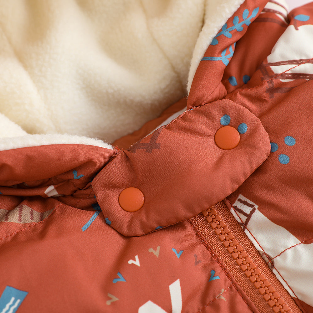 VAUVA Vauva FW23 - Baby Girl Happy Farm Hooded Padded Coat Coat &amp; Jacket