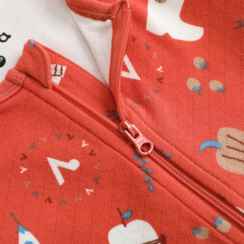 VAUVA Vauva FW23 - Baby Girls Nordic Style Cotton Romper (Red) Romper