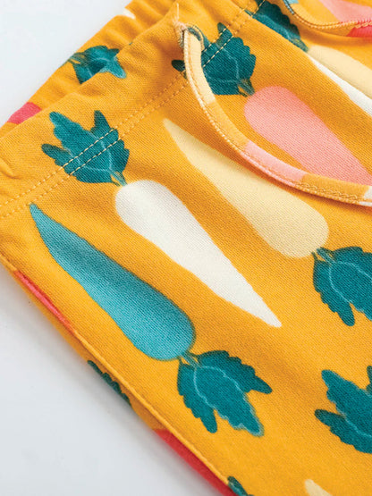 VAUVA Vauva FW23 - Baby Boy Carrot All Over Print Cotton Pants (Yellow) Pants