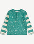 Bear-Print Two-Tone Long Sleeve Tee