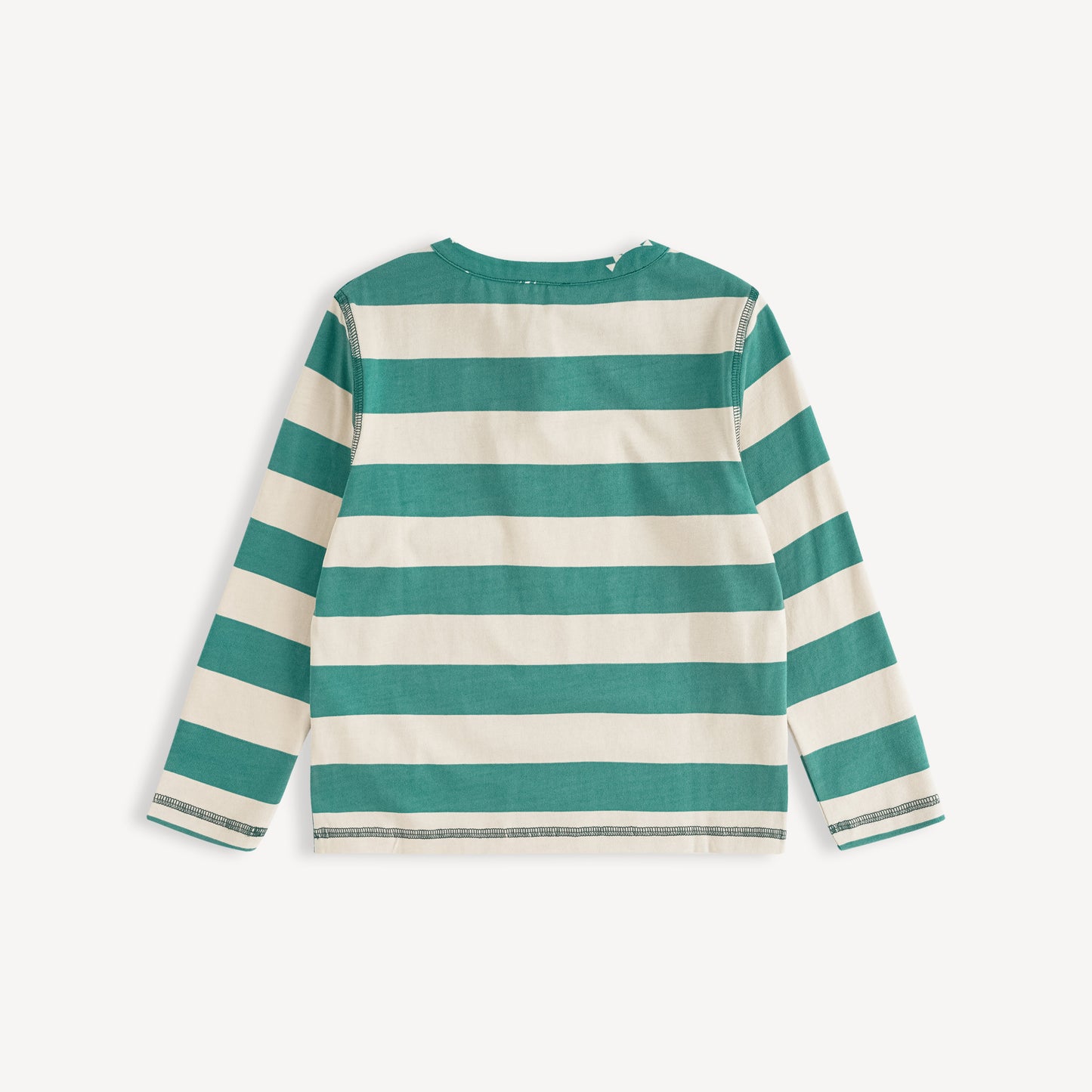 Bear-Print Two-Tone Long Sleeve Tee