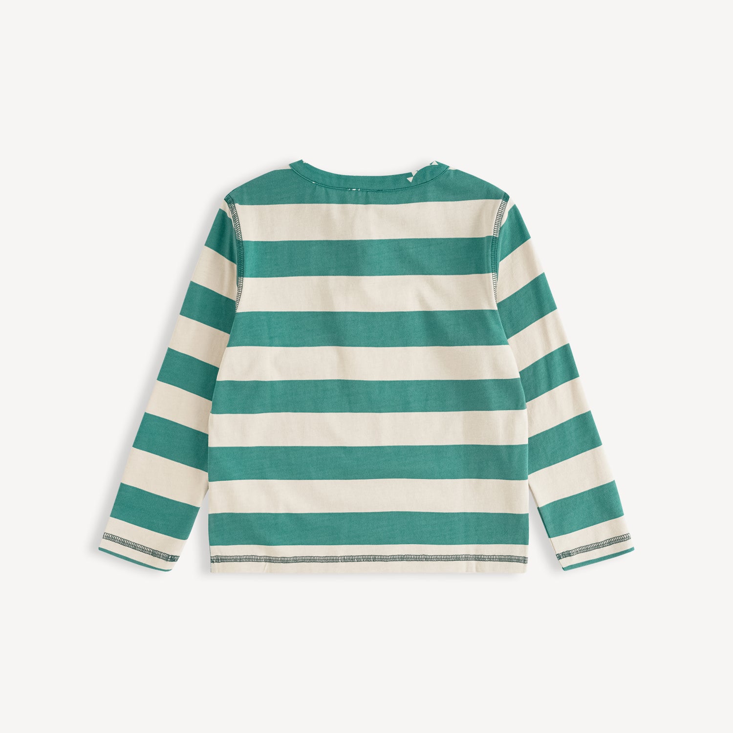 Bear-Print Two-Tone Long Sleeve Tee