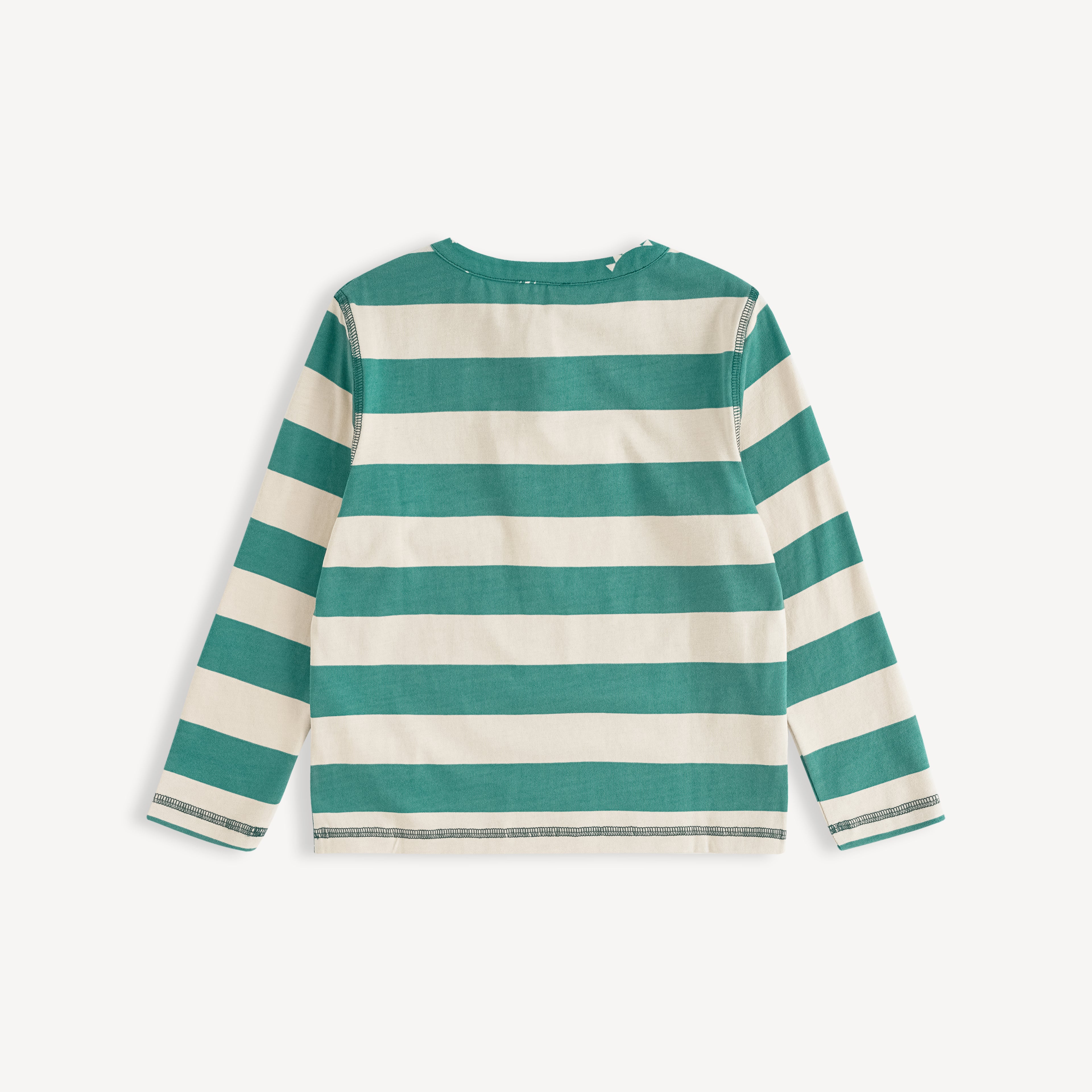 Bear-Print Two-Tone Long Sleeve Tee
