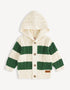 Stripe Hooded Cardigan