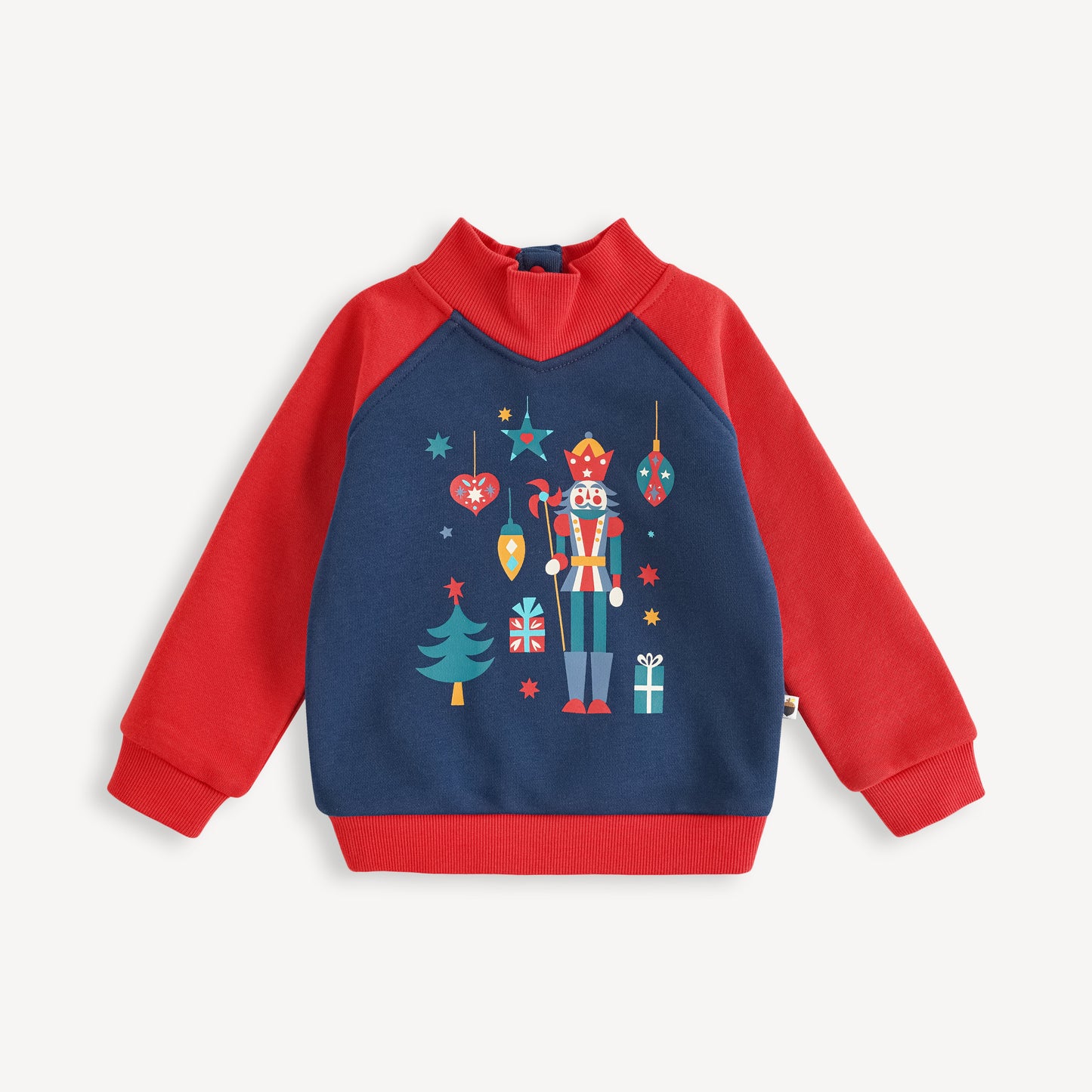 Nutcracker-Print Colorblock Sweatshirt