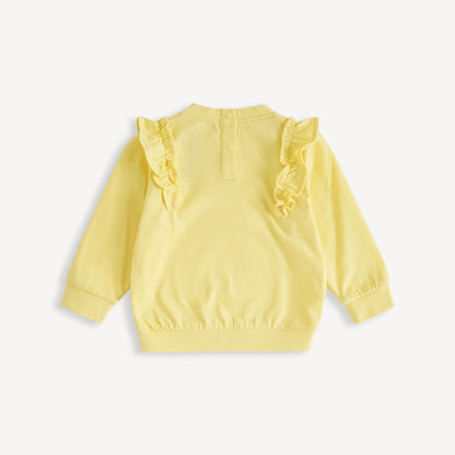 Unicorn-Print Frill Long Sleeve Top