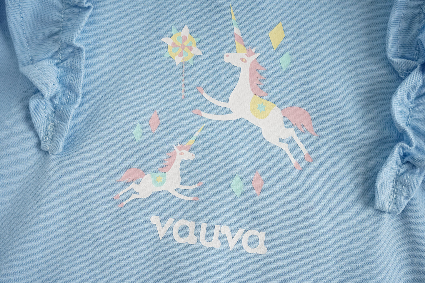 Unicorn-Print Frill Long Sleeve Top