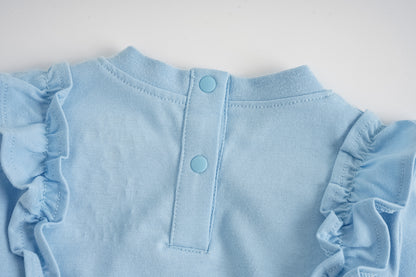 Unicorn-Print Frill Long Sleeve Top