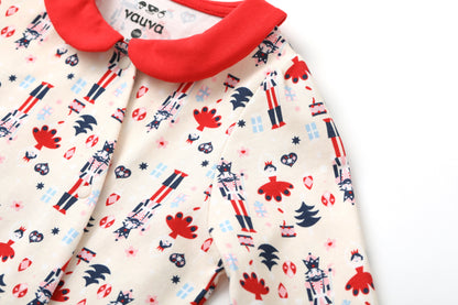 Nutcracker-Print Romper