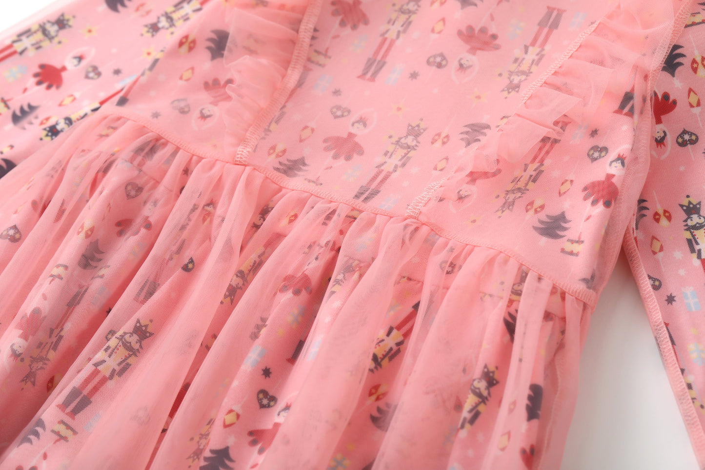 Nutcracker-Print Layered Dress