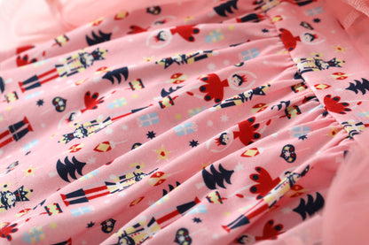 Nutcracker-Print Layered Dress