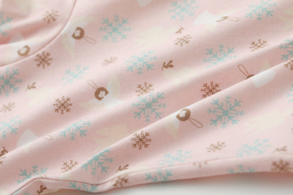 Angel-Print Puritan Collar Romper
