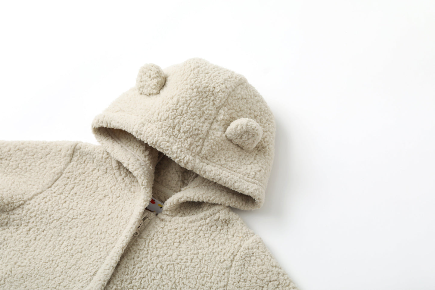 Bear-Embroidered Teddy Pramsuit