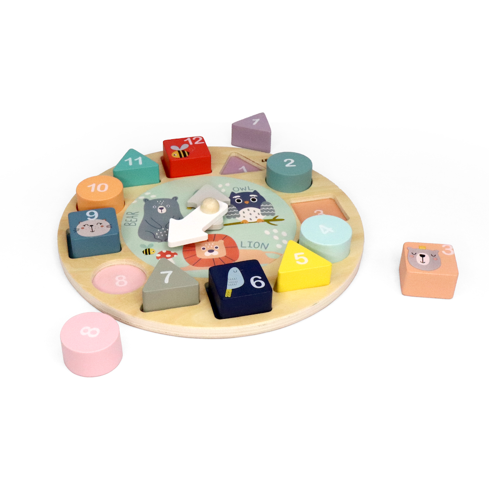 Leo & Friends Leo & Friends - Shape Sorting Clock Wooden Toy