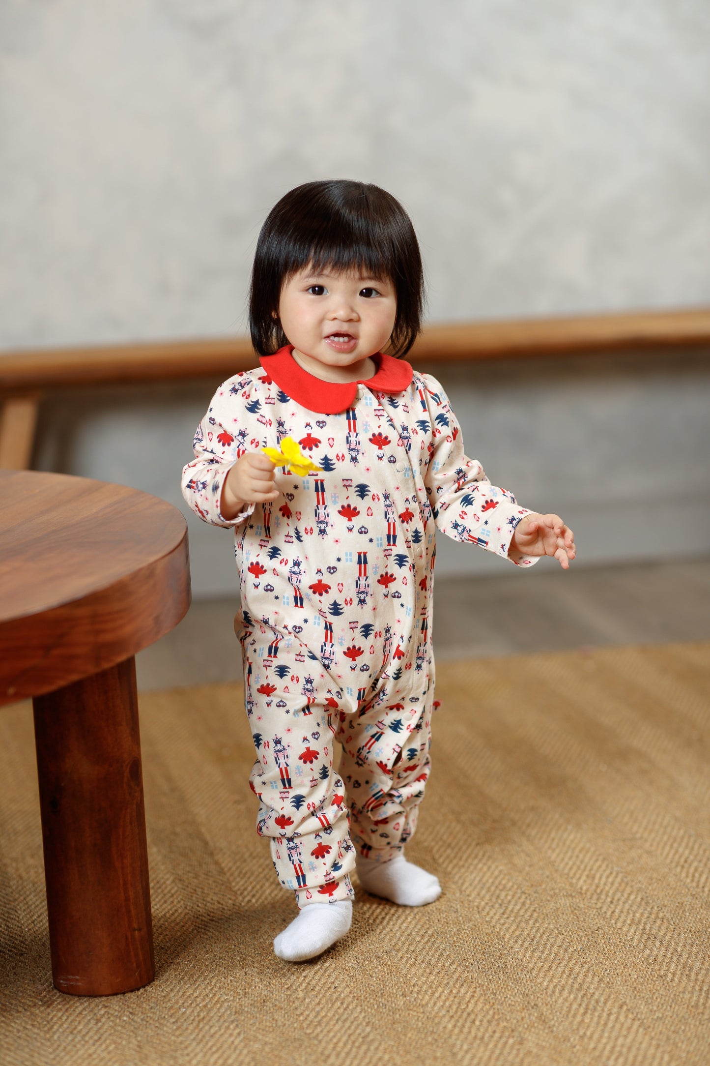 Nutcracker-Print Romper