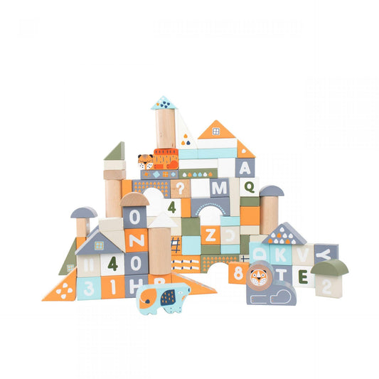 Leo & Friends Leo & Friends - Count and spell blocks 101pcs Wooden Toy