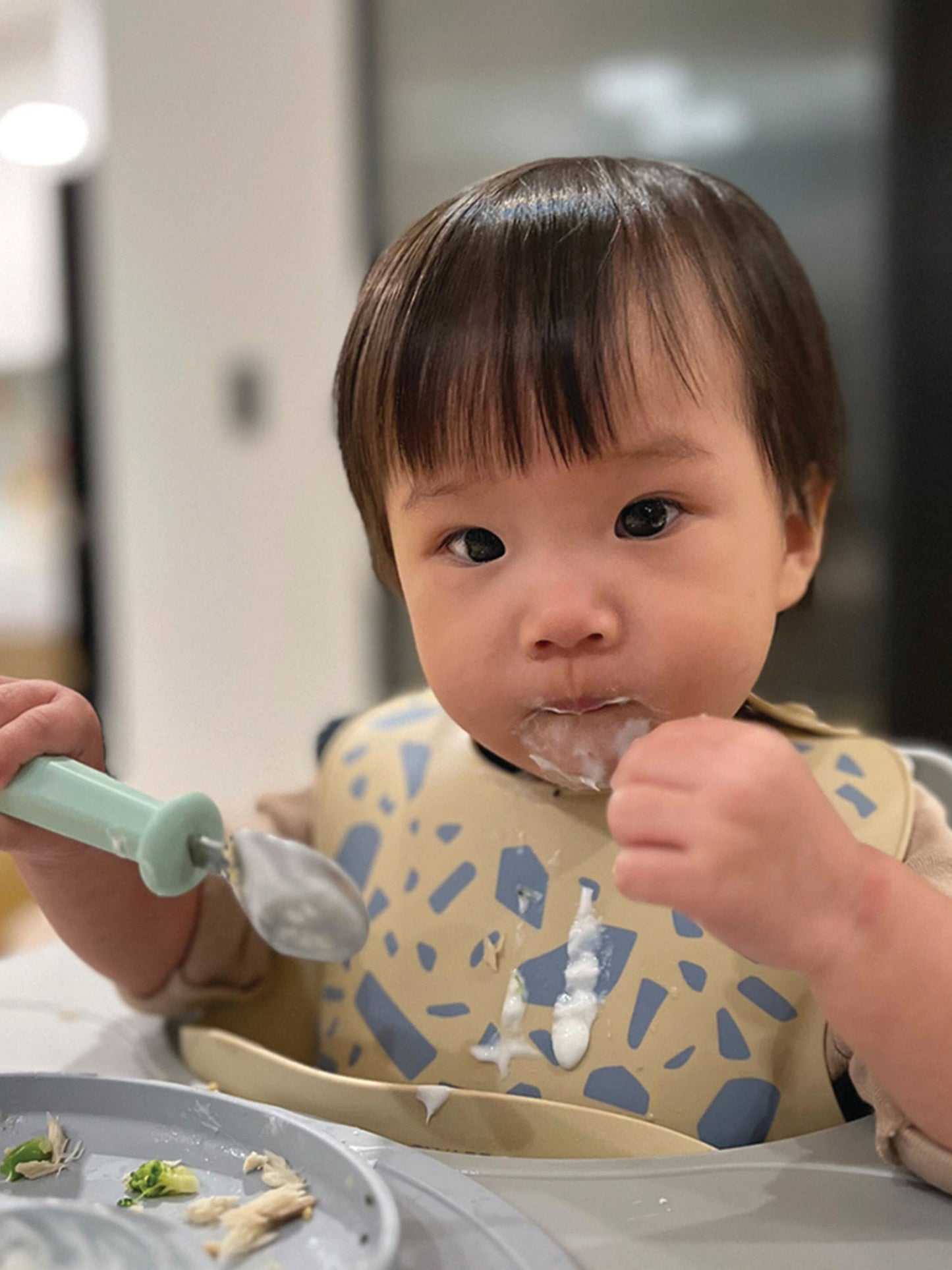 Gina Silicone Bib - Milk Tea + Terrazzo