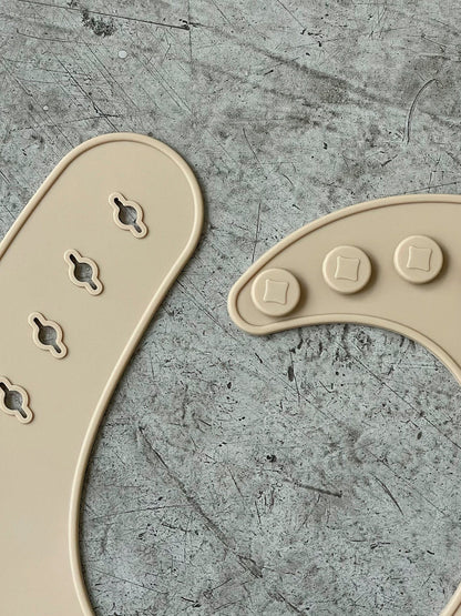 Gina Silicone Bib - Milk Tea + Terrazzo