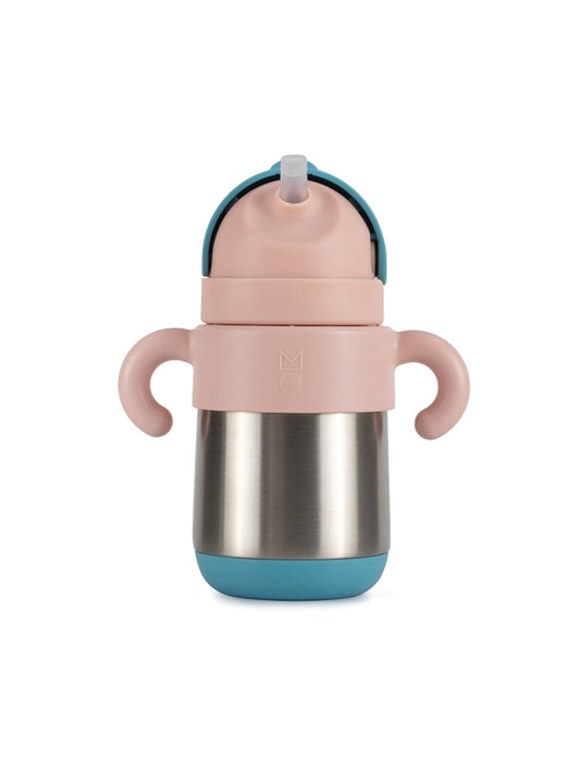 Matt Thermal Straw Bottle - Arctic + Blush