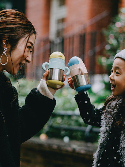 Matt Thermal Straw Bottle - Arctic + Blush