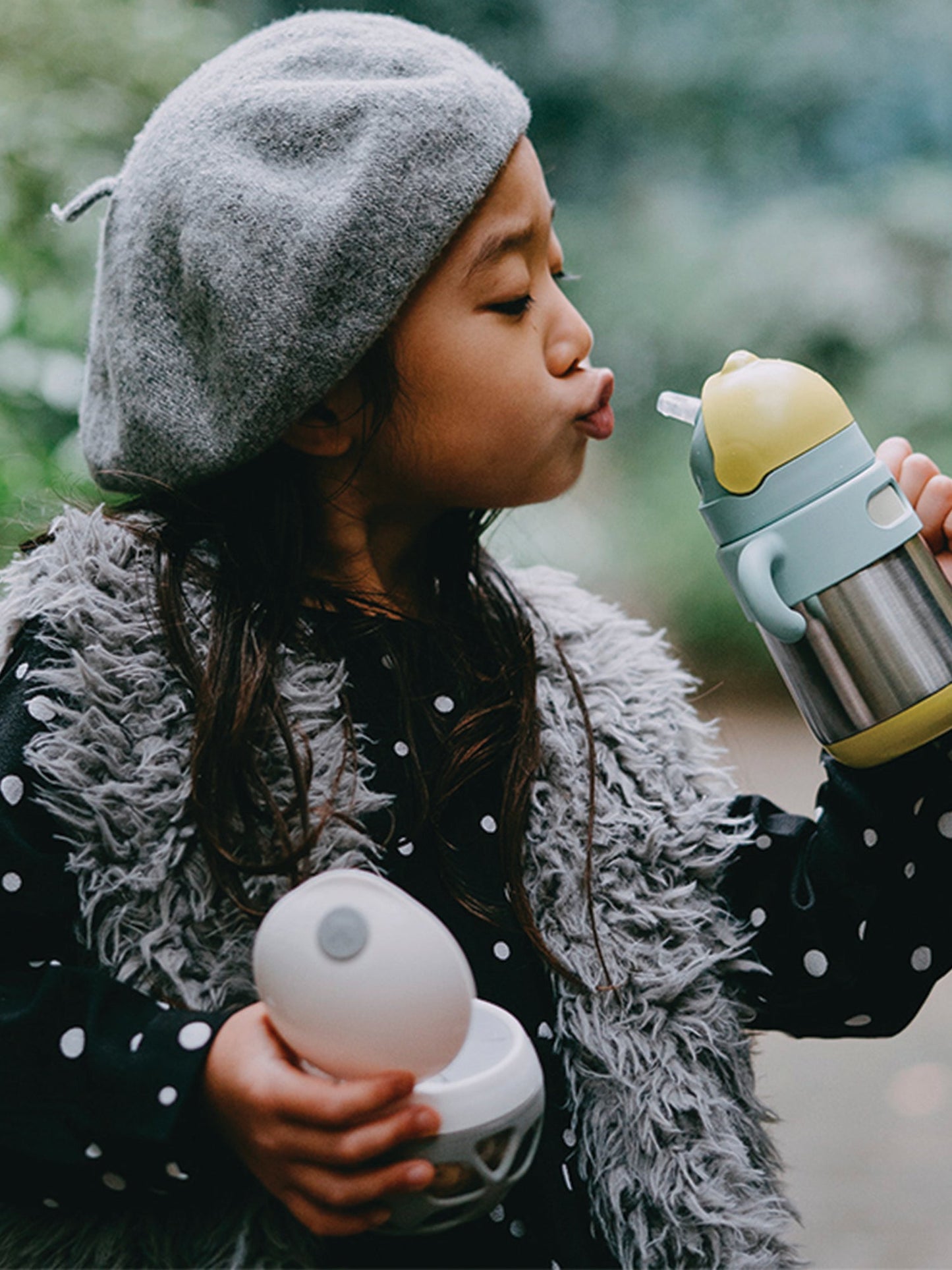 Matt Thermal Straw Bottle - Arctic + Blush