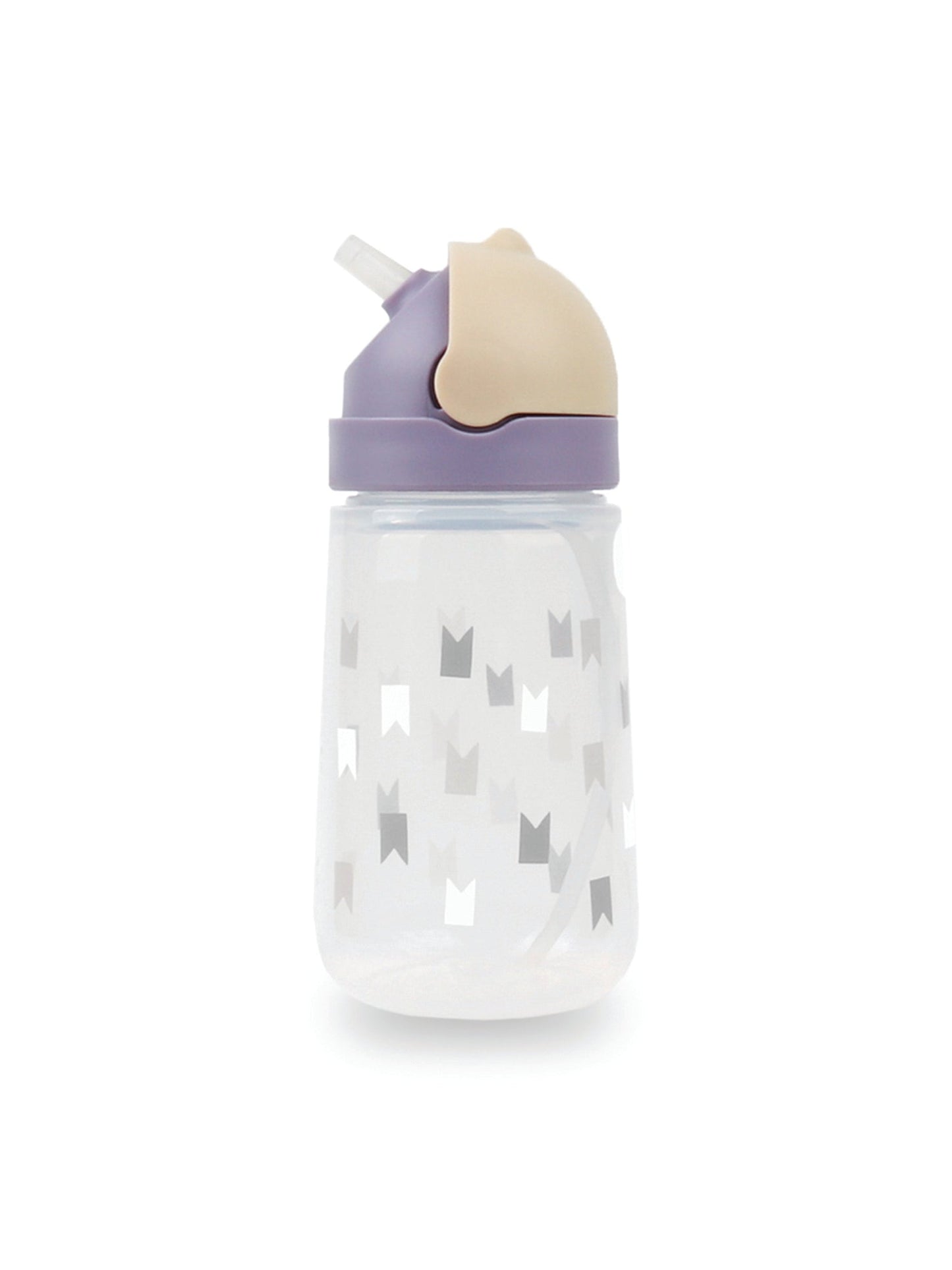 Matt Kid Straw Bottle- Purple & Milk Tea + Crown