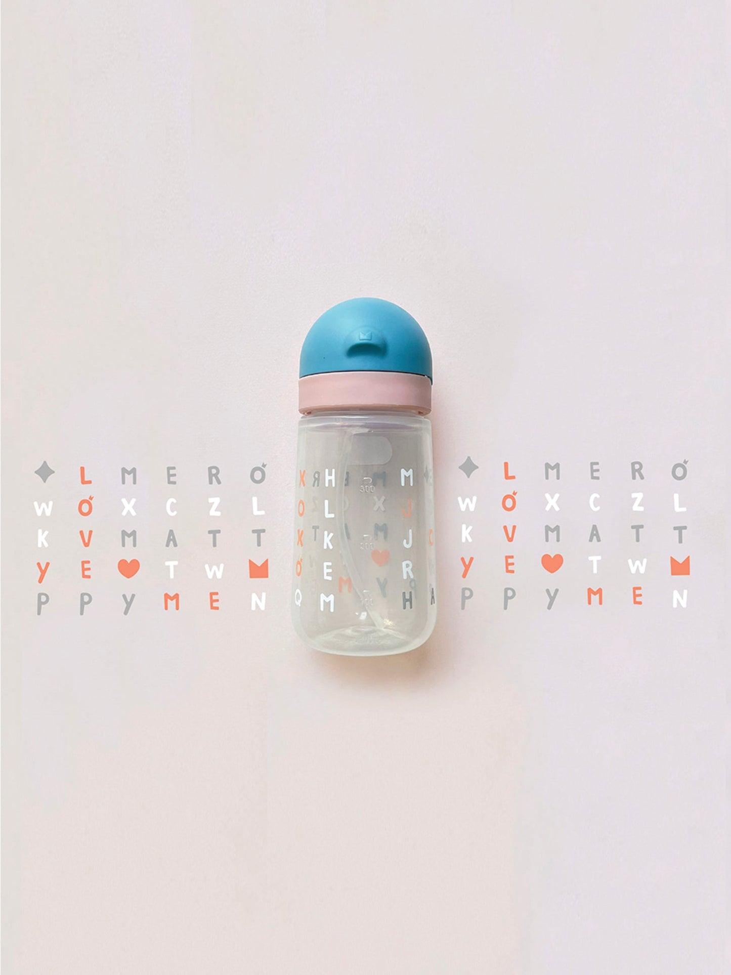 Matt Kid Straw Bottle - Arctic & Blush + Puzzle