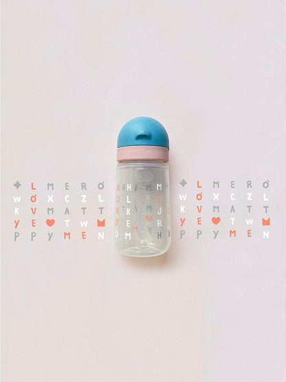 Matt Kid Straw Bottle - Arctic & Blush + Puzzle