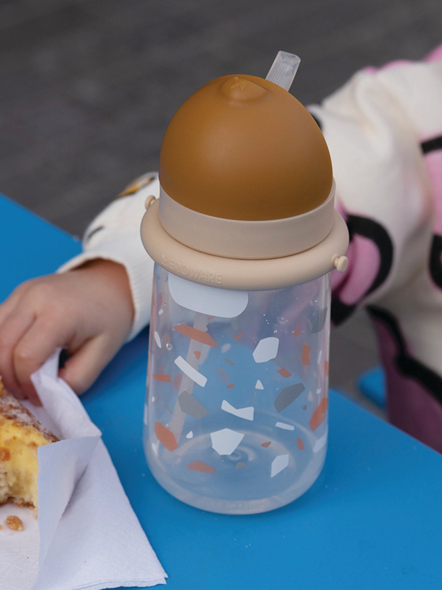 Matt Kid Straw Bottle - Caramel & Milk Tea + Terrazzo