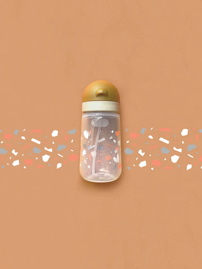 Matt Kid Straw Bottle - Caramel & Milk Tea + Terrazzo