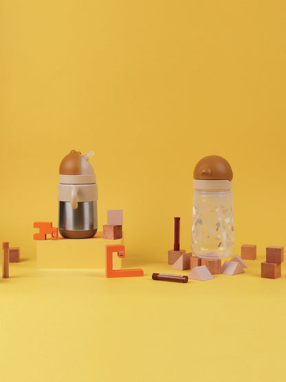 Matt Kid Straw Bottle - Caramel & Milk Tea + Terrazzo