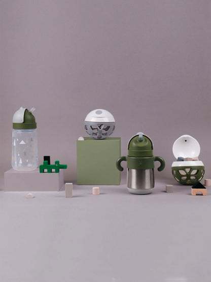 Matt Kid Straw Bottle- Elephant & Army + Forest