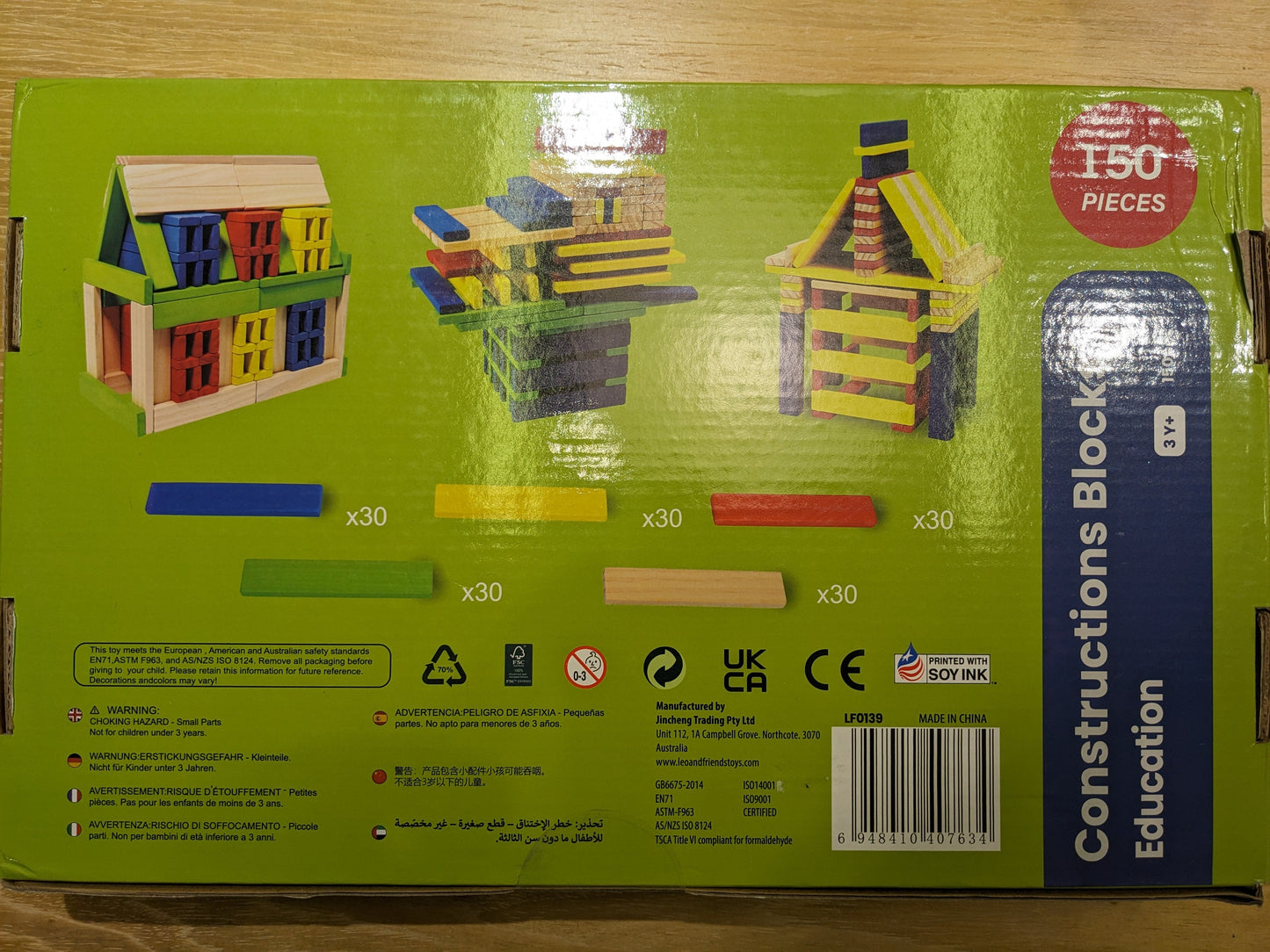 Leo & Friends Leo & Friends - Construction Blocks 150pcs Wooden Toy