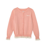 VAUVA Vauva FW23 - Girls Lace Cotton Cashmere Cardigan (Pink) Coat & Jacket