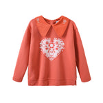VAUVA Vauva FW23 - Girls Heart Logo Printed Sweatshirt (Red) Sweatshirt