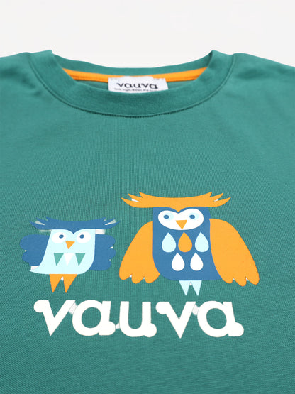 Owl-Printed Long Sleeve Tee