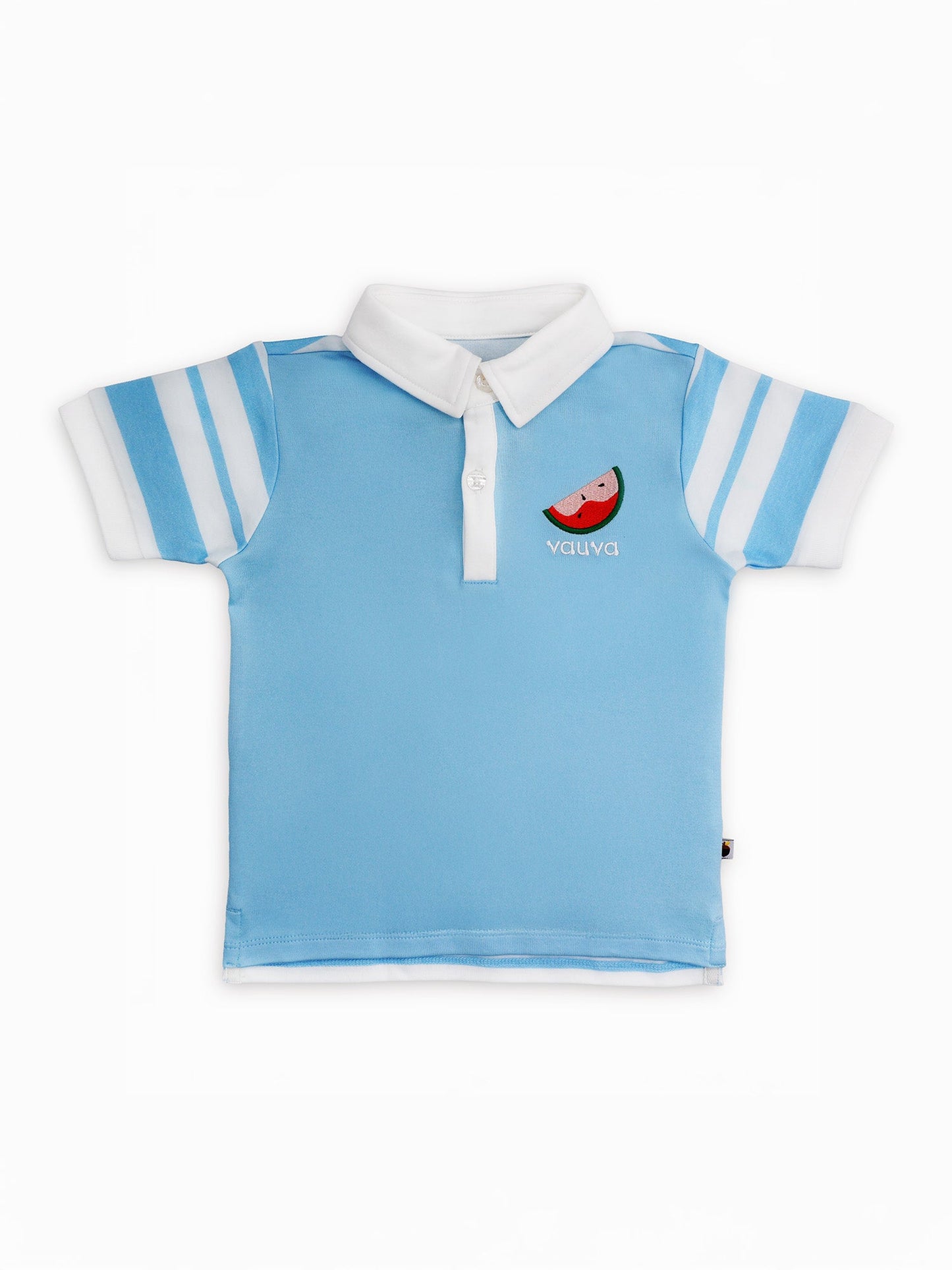Kid Short Sleeve Watermelon Embroidery Polo Shirt