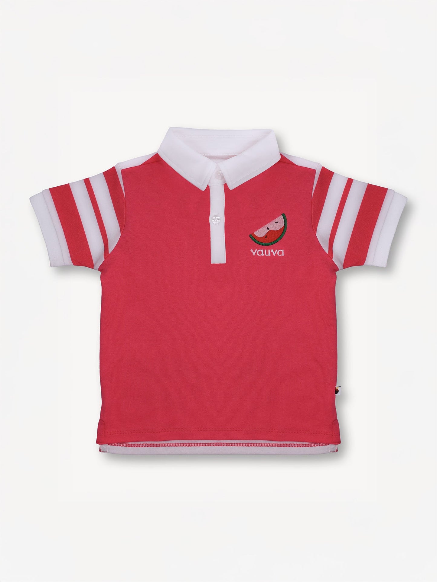 Kid Short Sleeve Watermelon Embroidery Polo Shirt