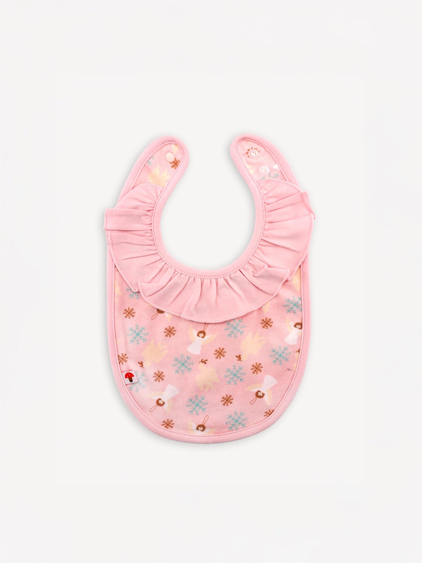 Angel-Print Ruffle Bib