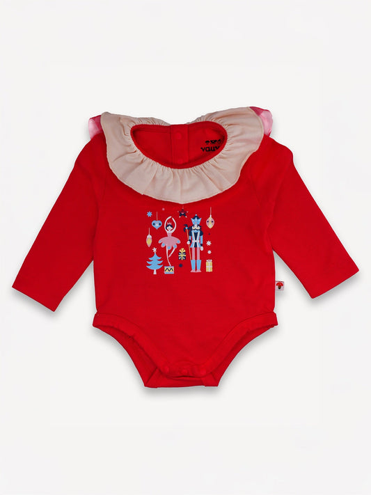 Nutcracker-Print Long Sleeve Bodysuit