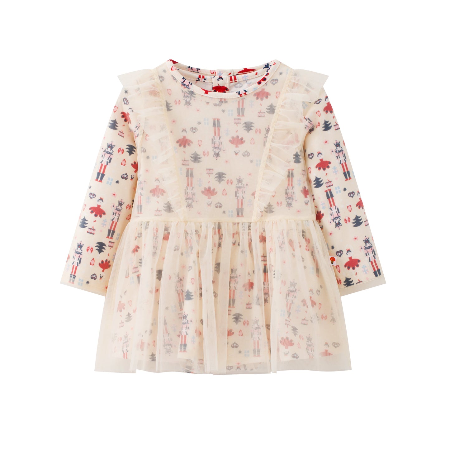 Nutcracker-Print Layered Dress