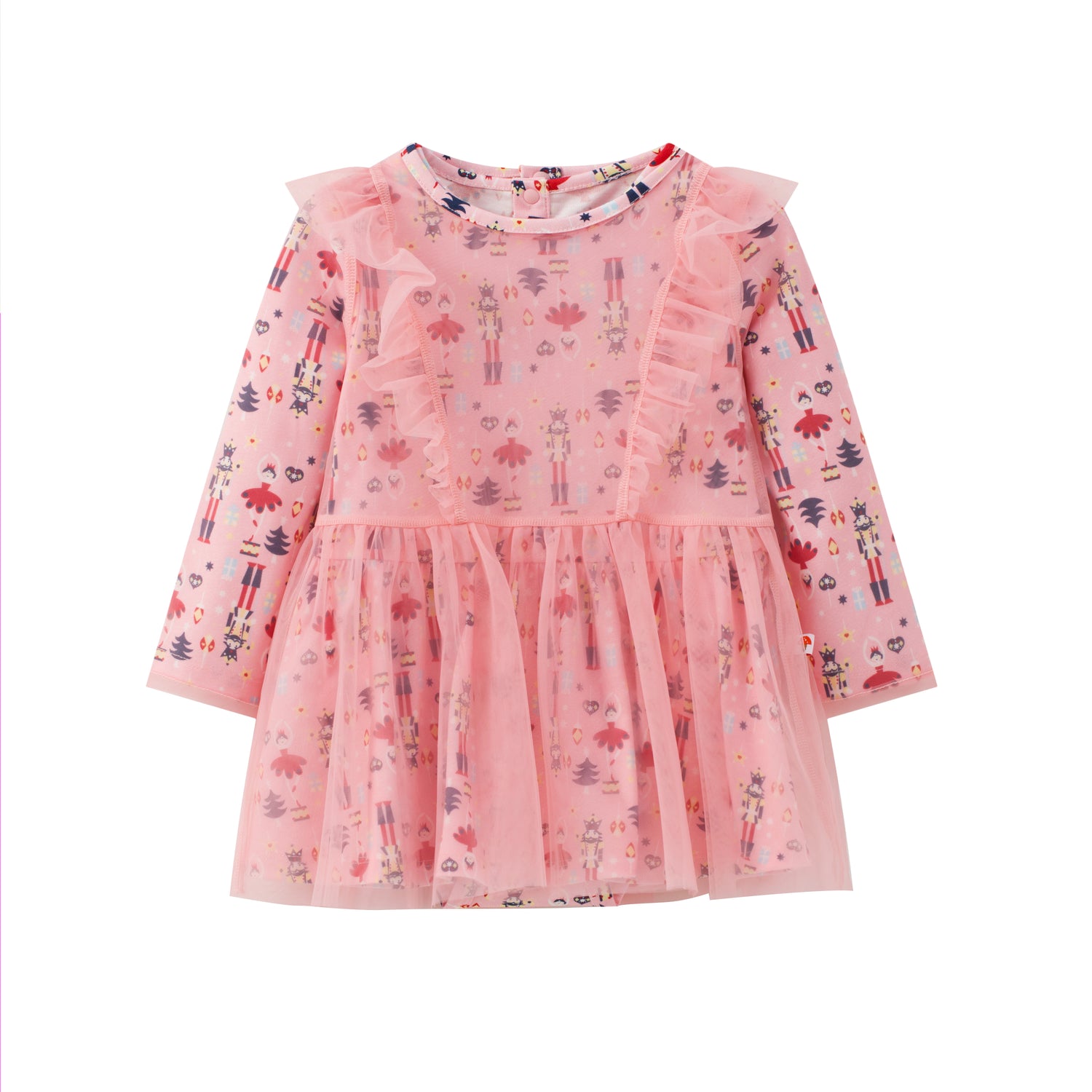 Nutcracker-Print Layered Dress