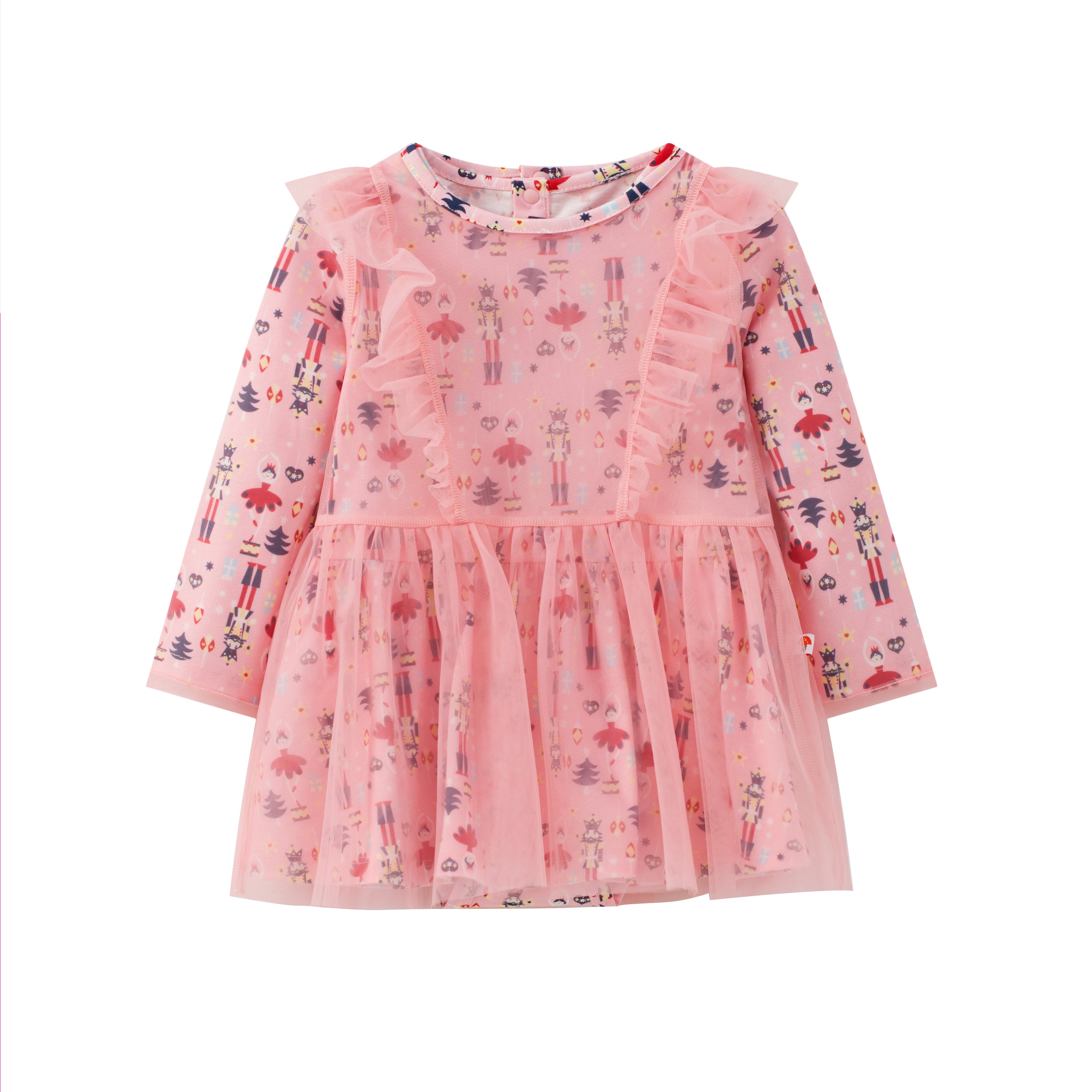 Nutcracker-Print Layered Dress