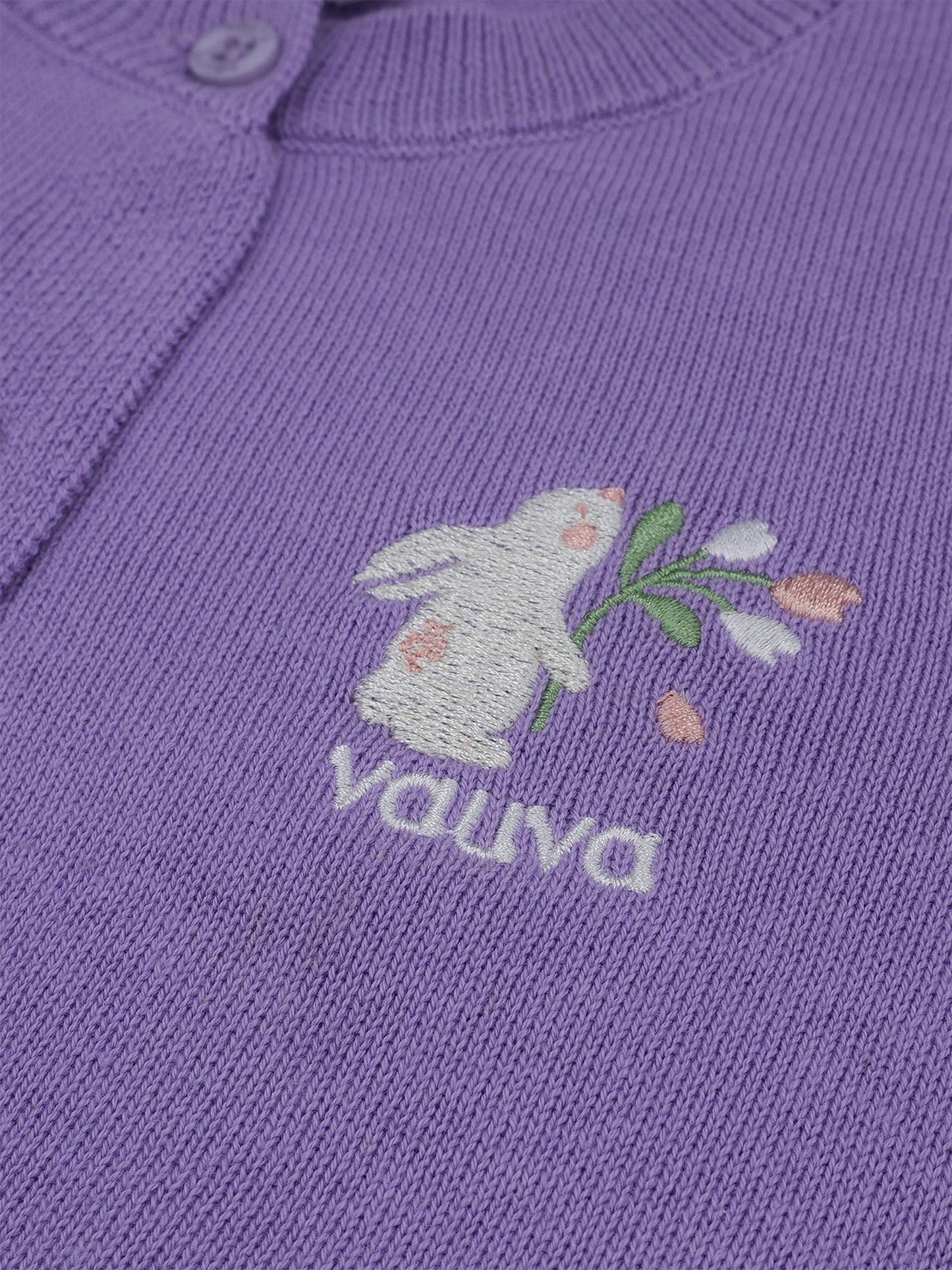 Kid Bunny Embroidery Cardigan