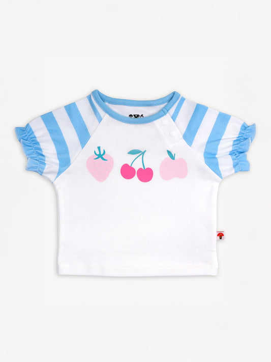 Baby Short Puff Sleeve Berries Print Tee