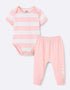 Baby Short Sleeve Stripes Bodysuit And Leggings Set