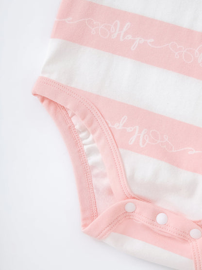 Baby Short Sleeve Stripes Bodysuit And Leggings Set