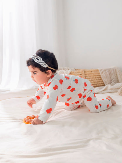 Baby Allover Print Long-Sleeved Top And Bottom Set